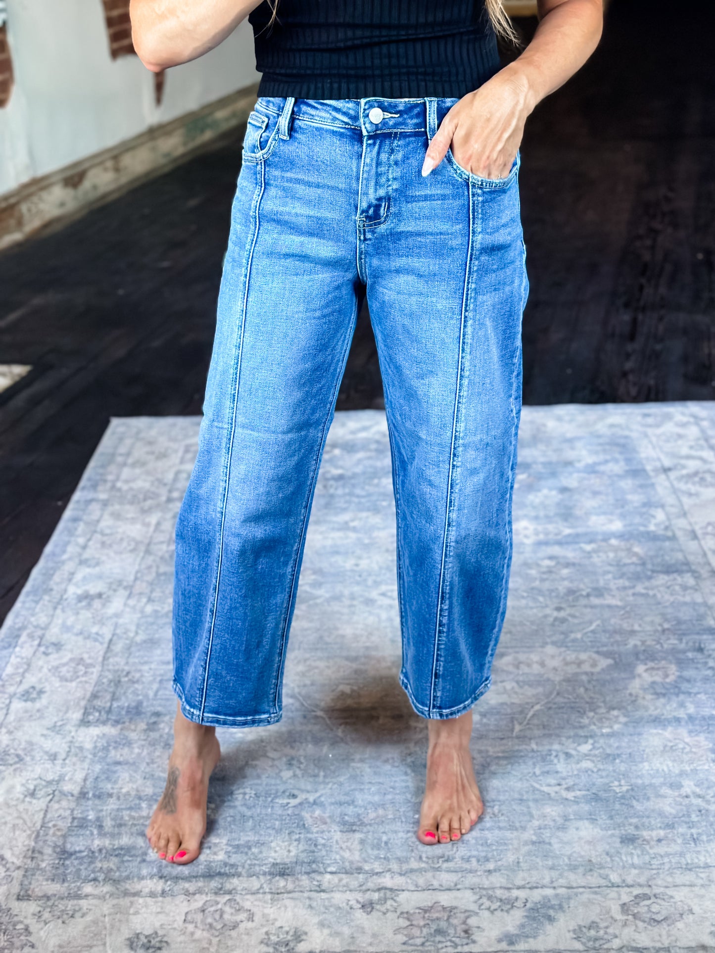 Ava Slouchy Cropped Barrel Jeans