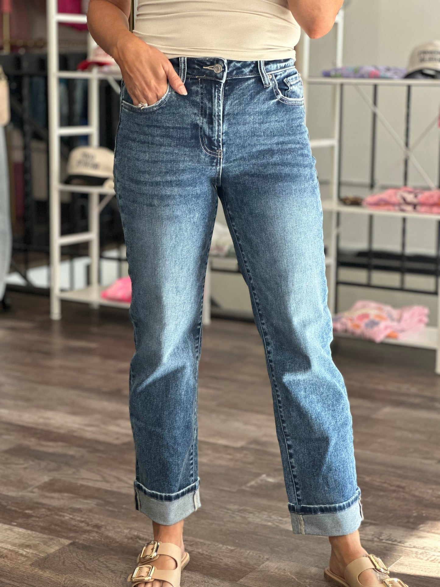 Gia Dark Acid Wash Denim