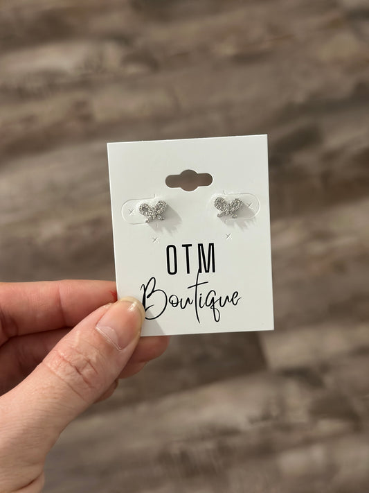 Dainty Bow Earrings - Silver