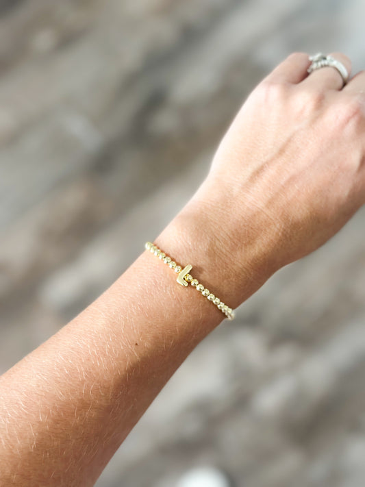 Initial Bubble Stretch Bracelet - L