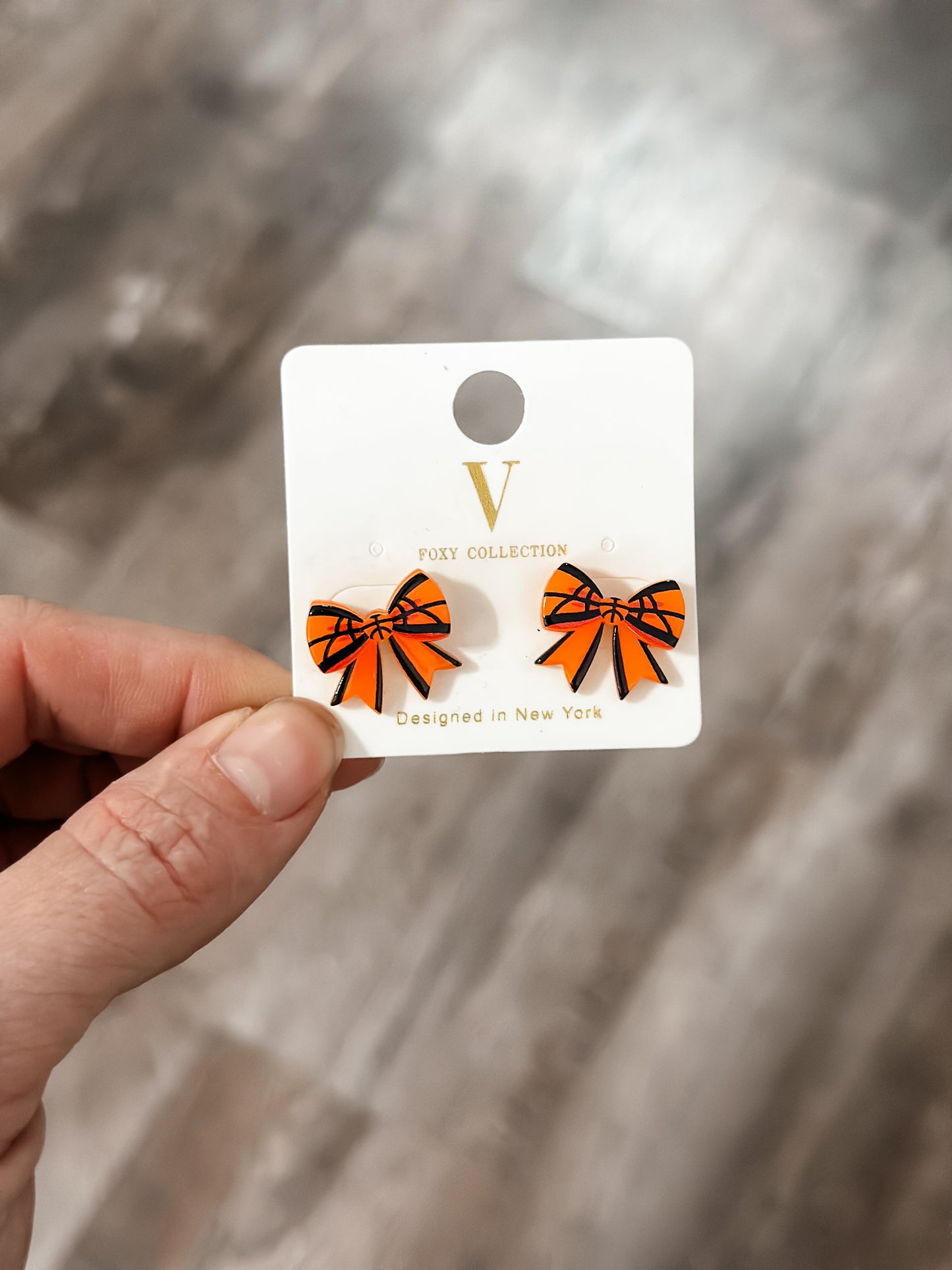 Basketball Bow Stud Earrings