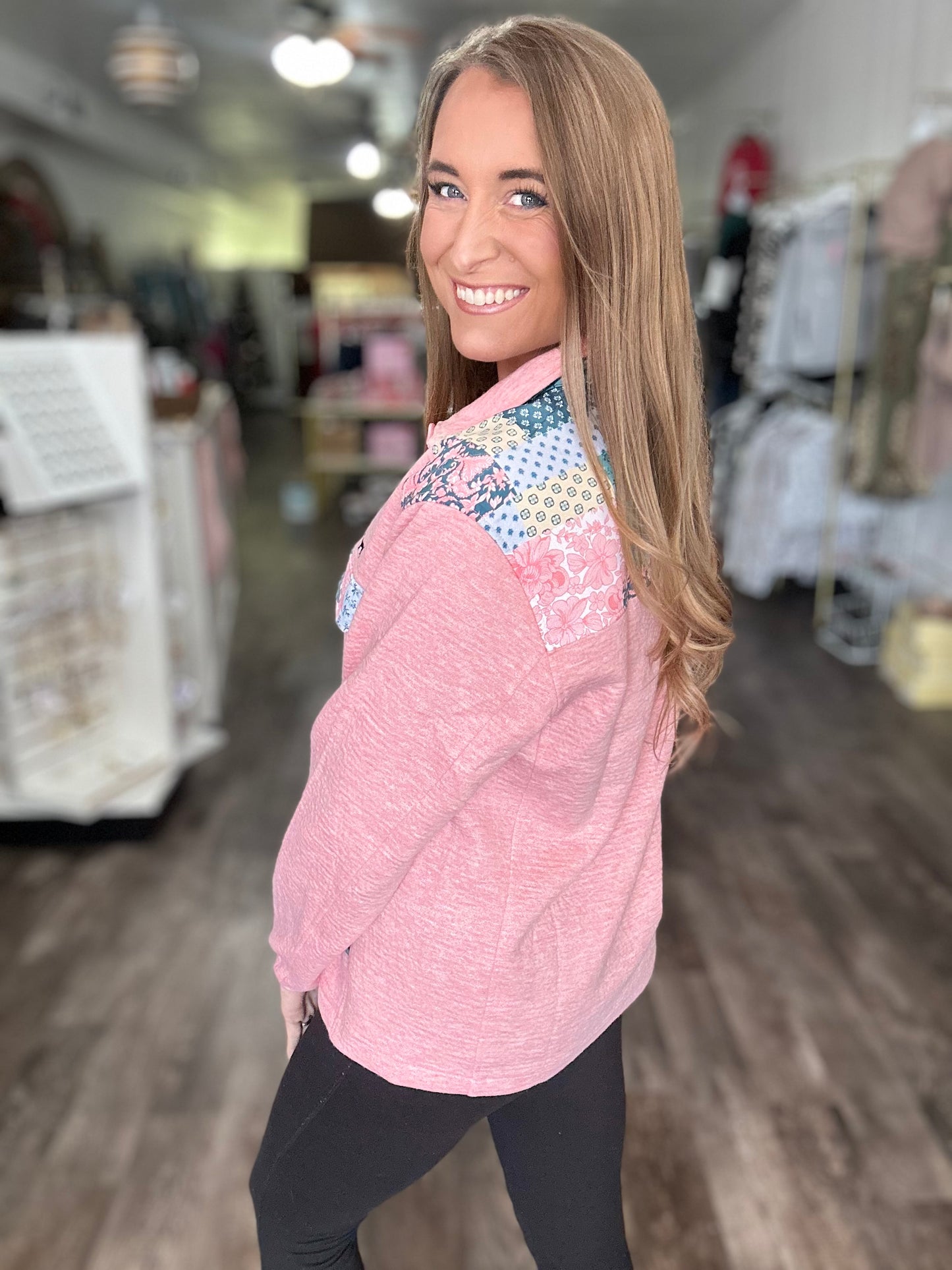 Aria Petal Quarter Zip - Simply Southern