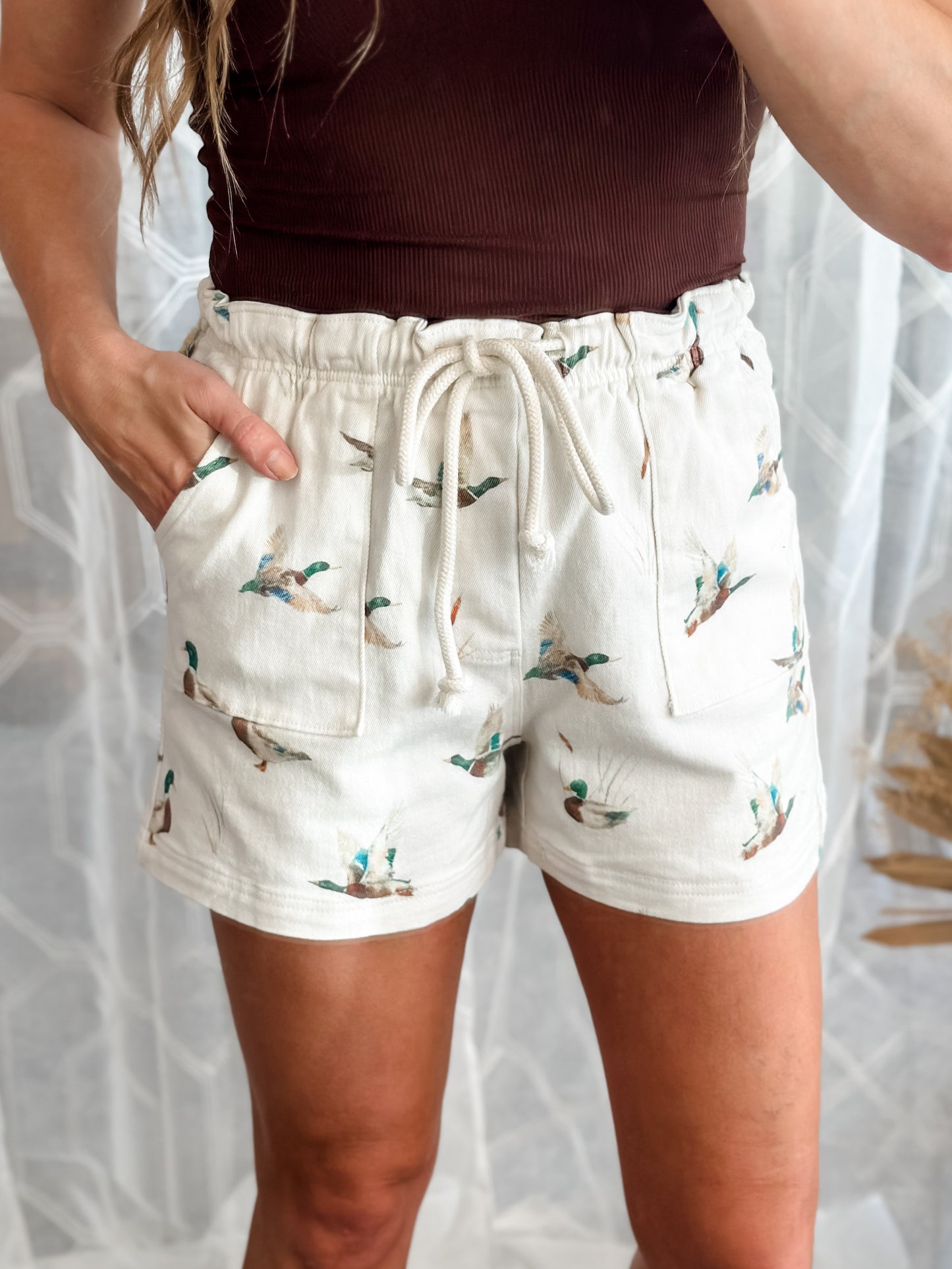 Mallard Duck Drawstring Shorts