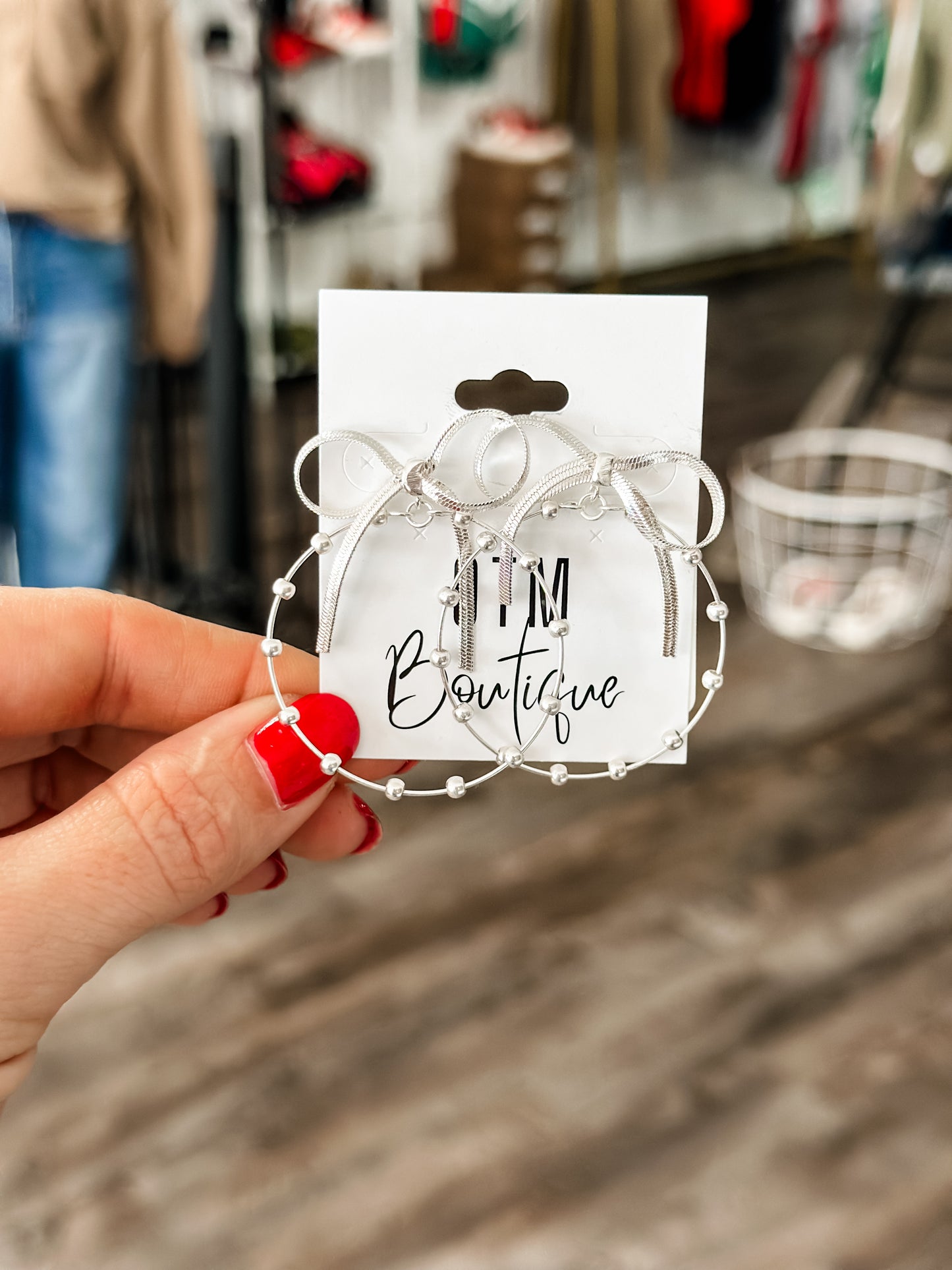 RESTOCK Girls Day Bow Earrings - Silver