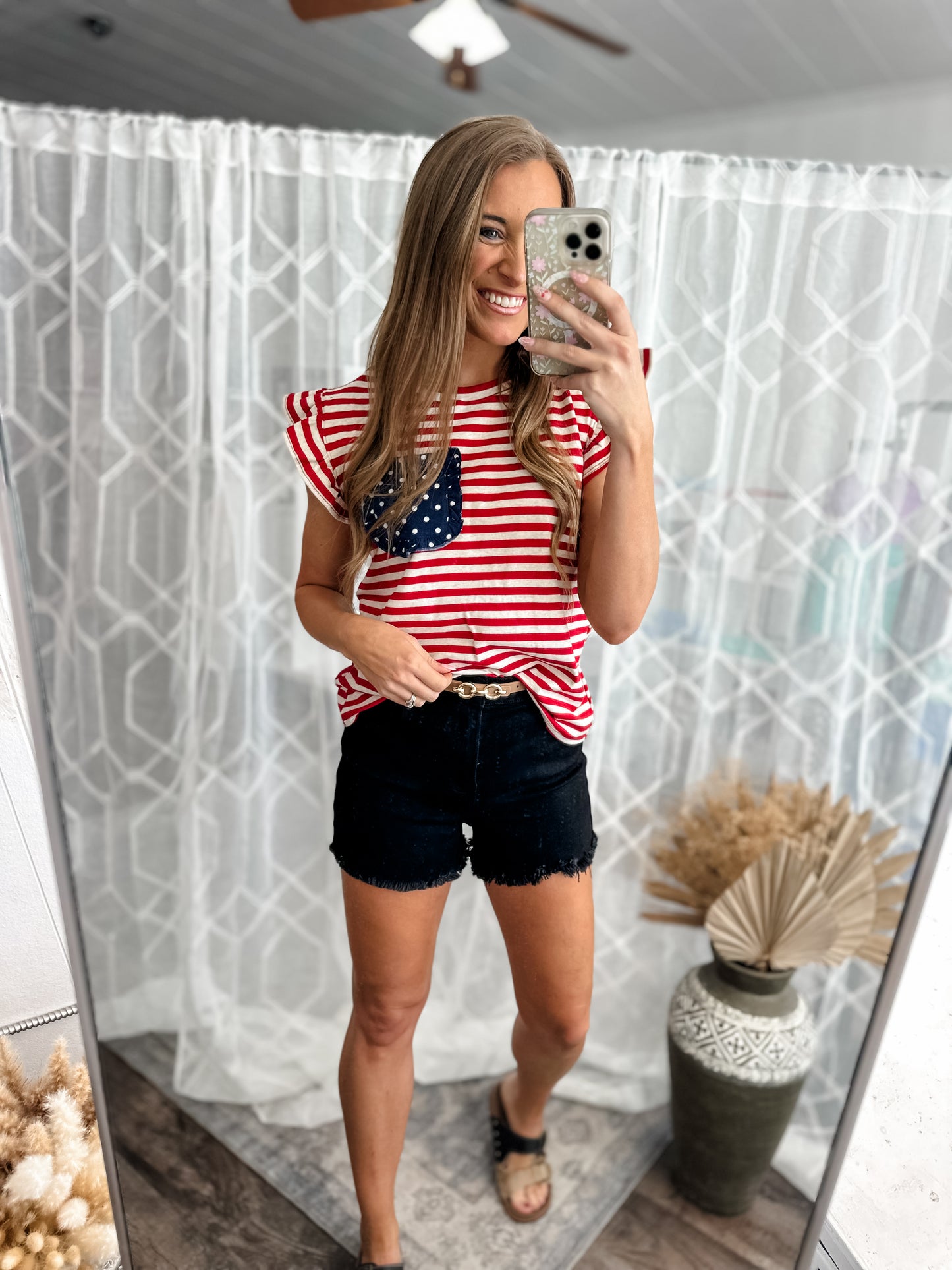 USA Dotted Pocket Top