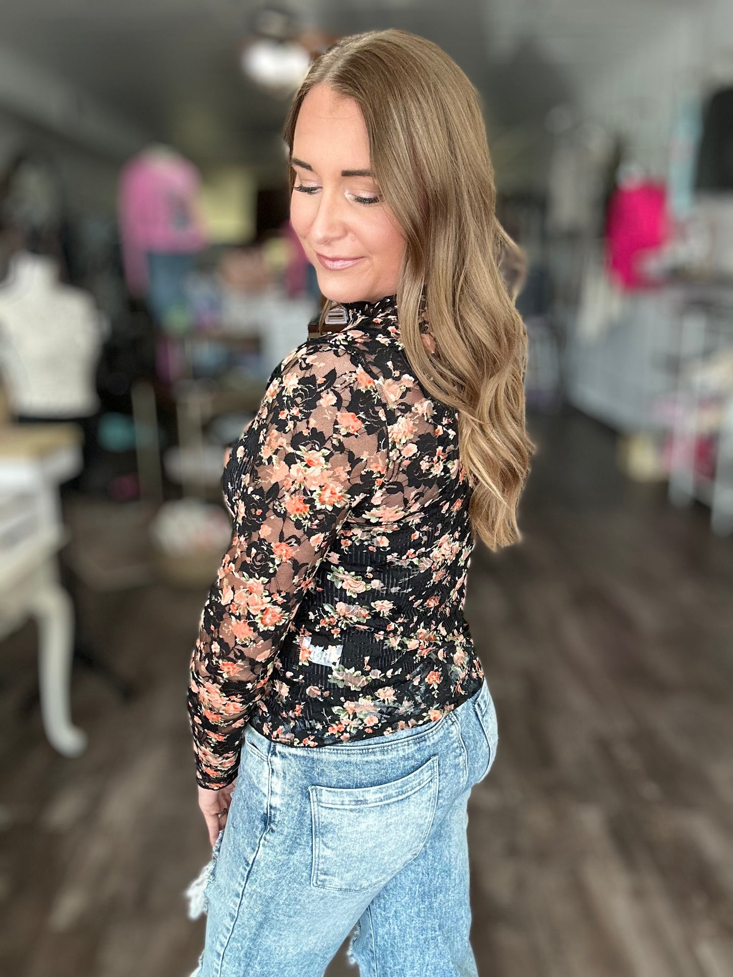 Meet Me In The Garden Lace Top - Black