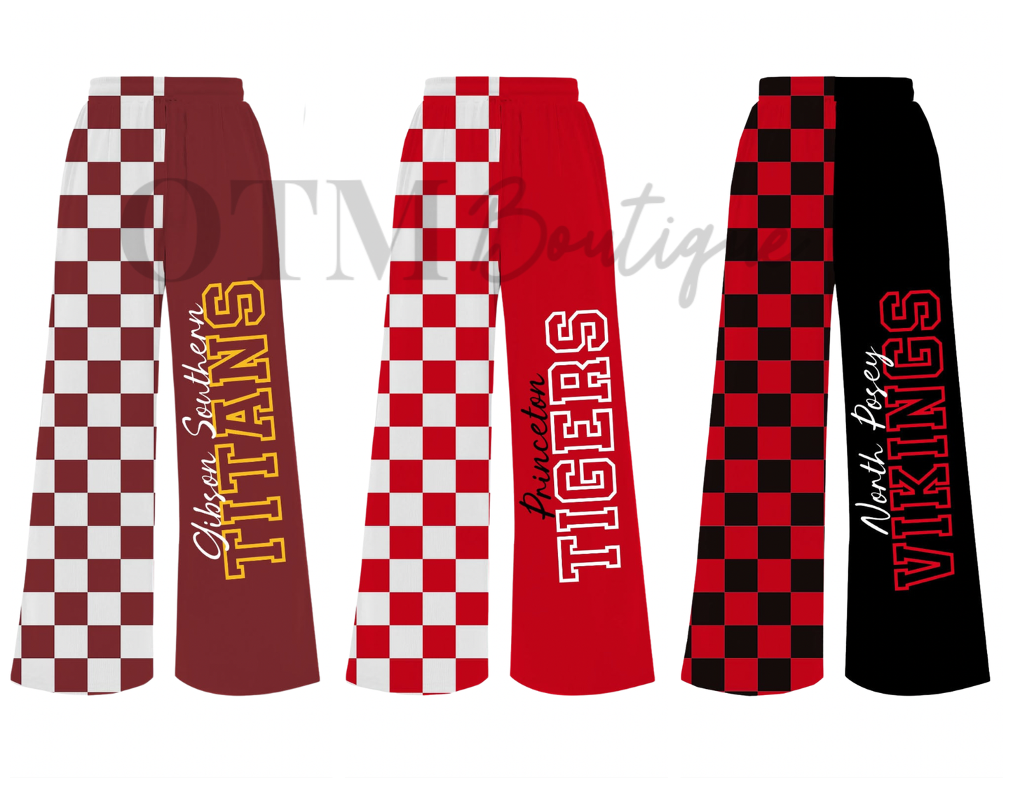 Preorder Custom Team Split Checkered Pants