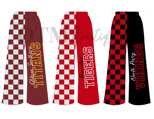Preorder Custom Team Split Checkered Pants