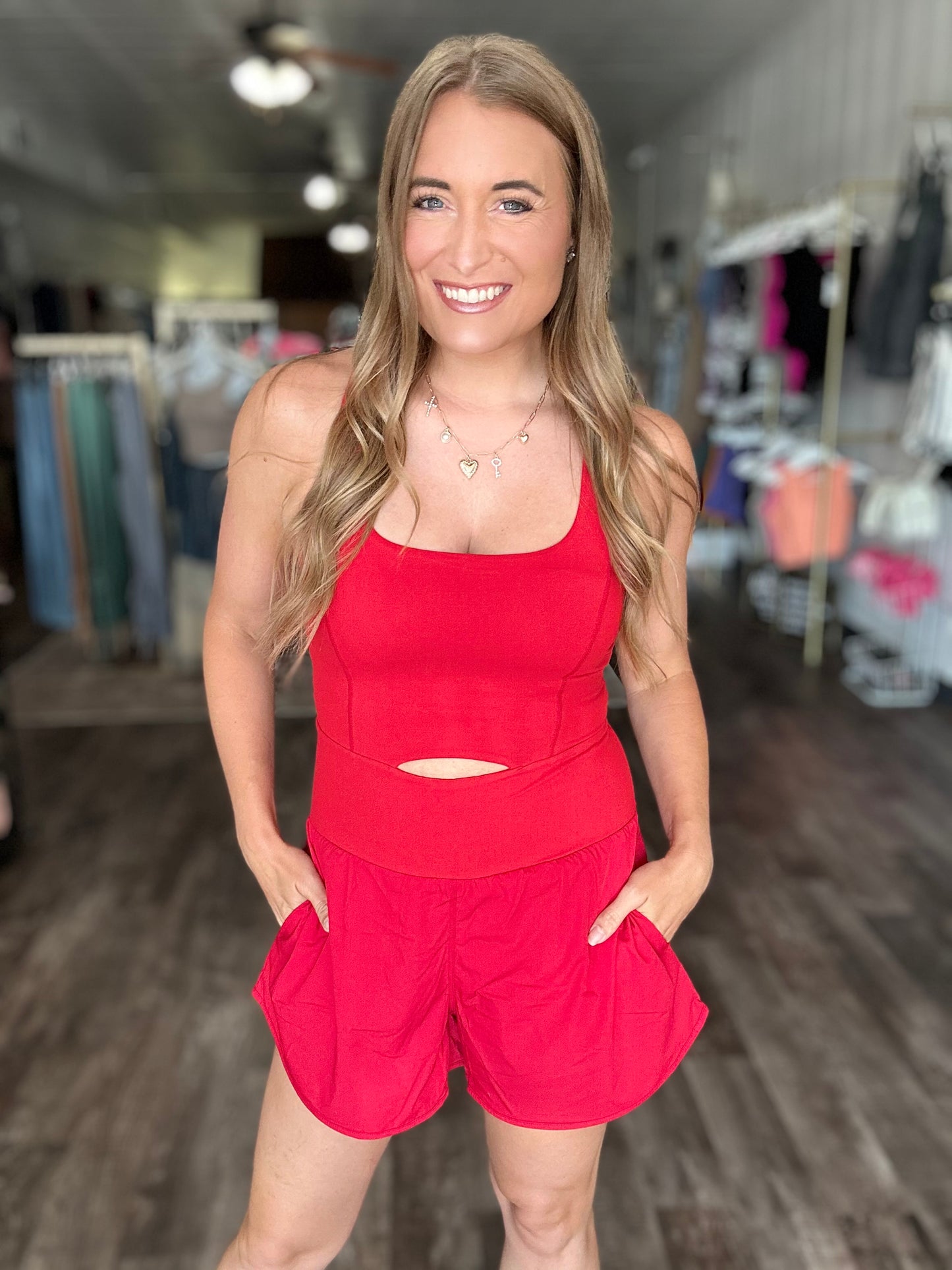Give Me More Romper - Red