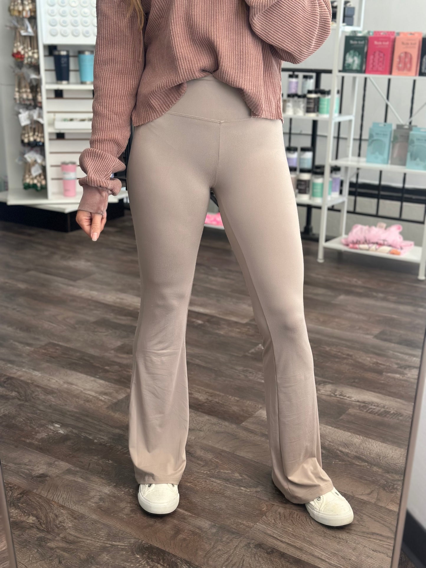 Give Me More Flare Leggings - Mocha