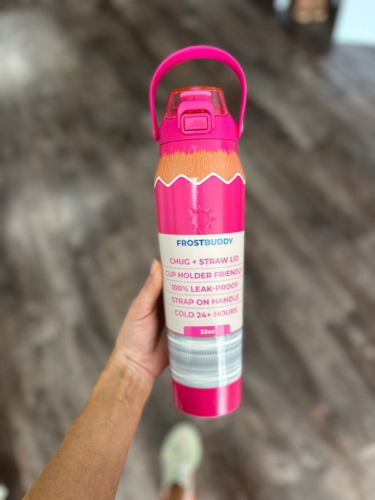 Pink Pencil Bottle Buddy 32oz