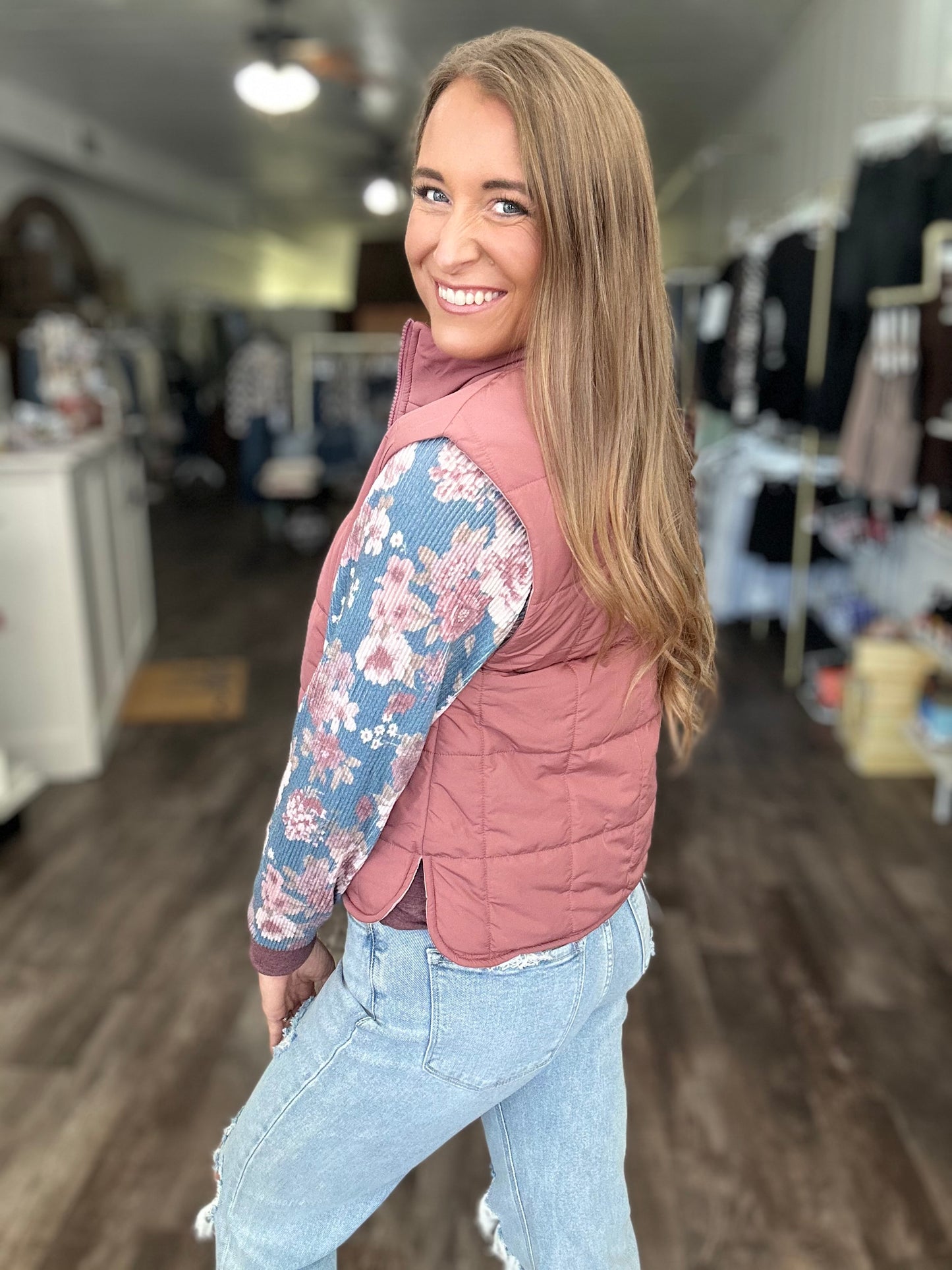 On The Edge Puffer Vest - Mauve