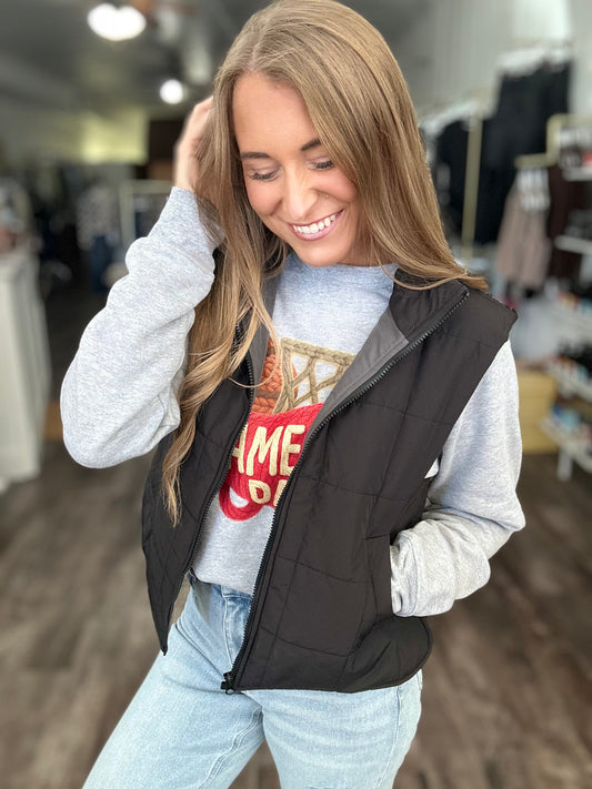 On The Edge Puffer Vest - Black