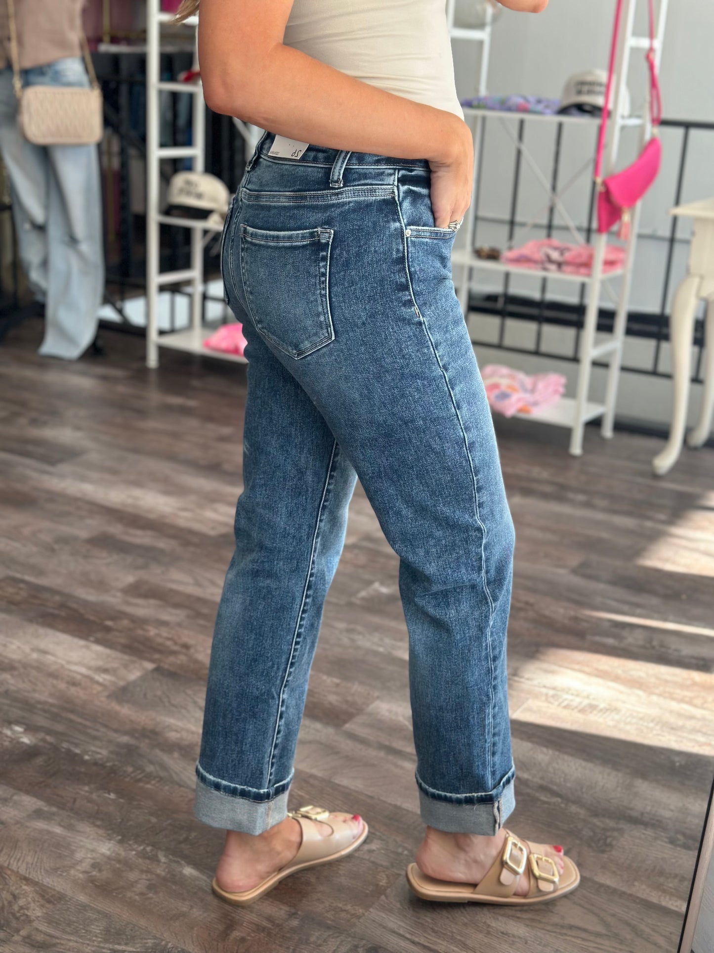 Gia Dark Acid Wash Denim