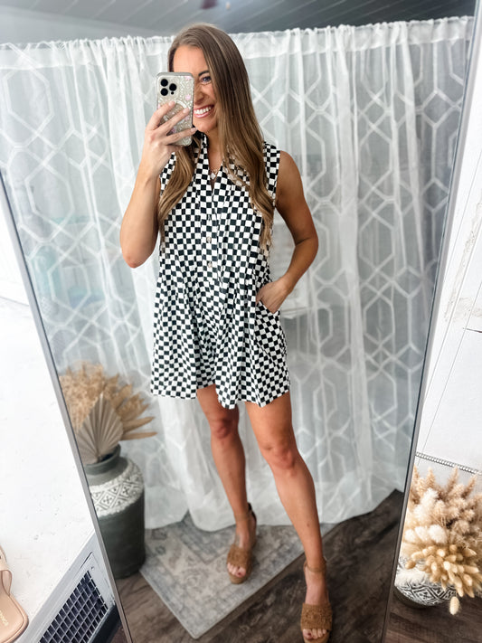 Ready, Set, Style It Checkered Romper