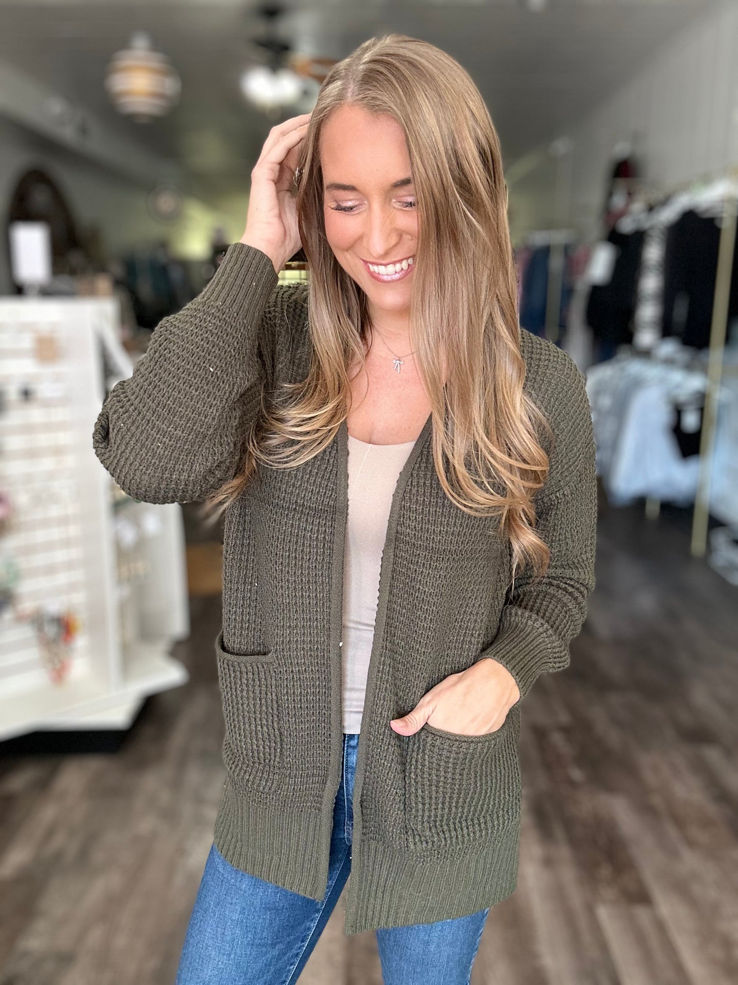 Cozy In Style Cardigan - Olive