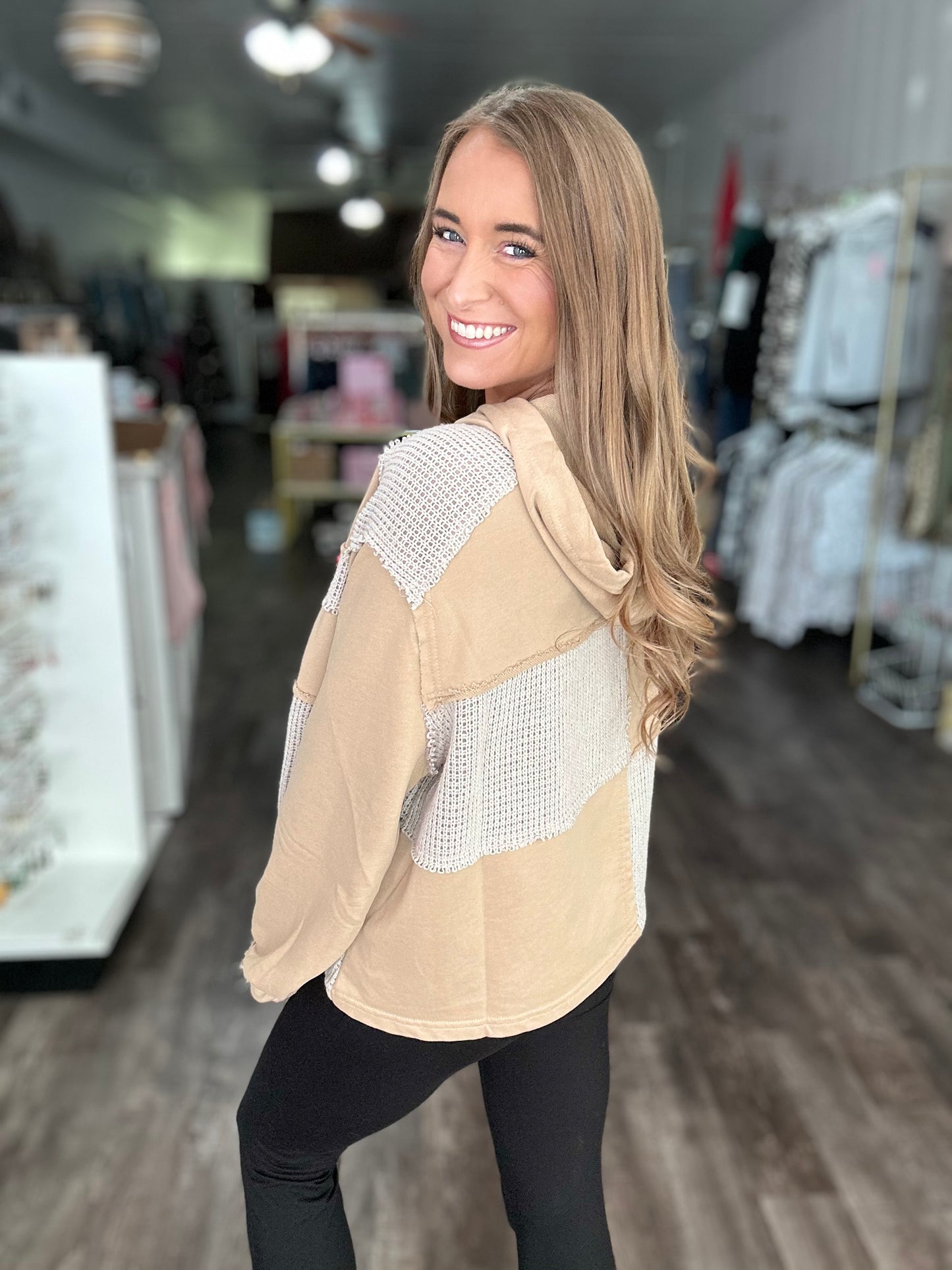 Santa Rosa Patchwork Hooded Pullover