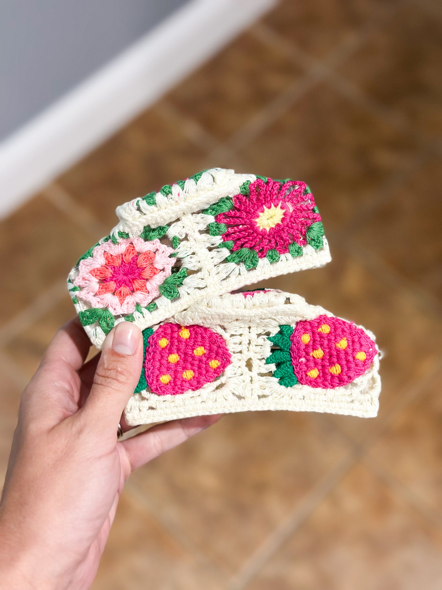 Floral Crochet Jumbo Claw Clip