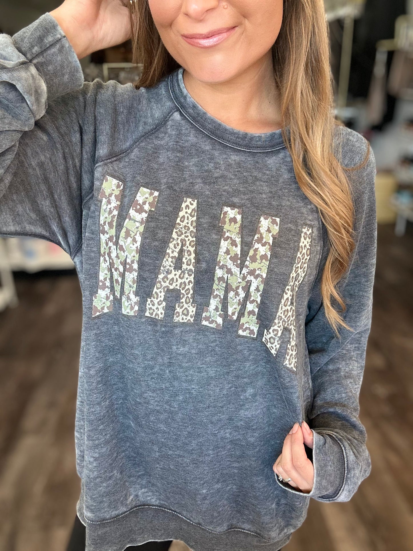 RESTOCK Oversized Mama Acid Wash Crew