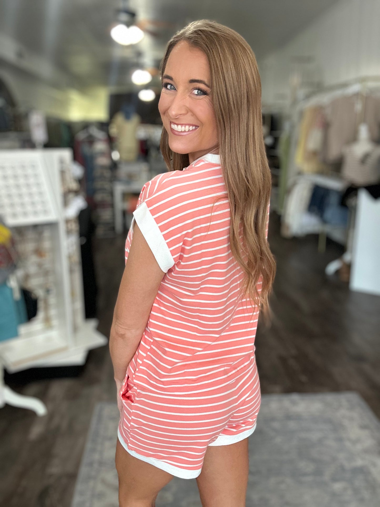 Sunny Days Ahead Striped Set (Coral)