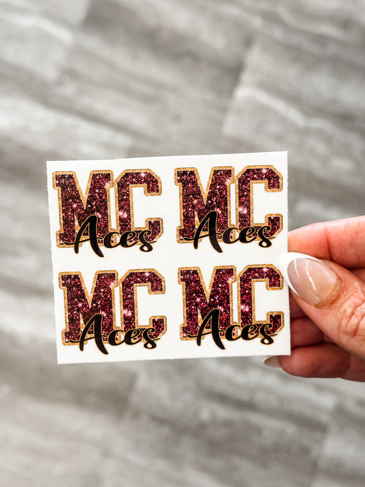 MC Aces 4-Pack Temp Tattoos (Glitter Effect)