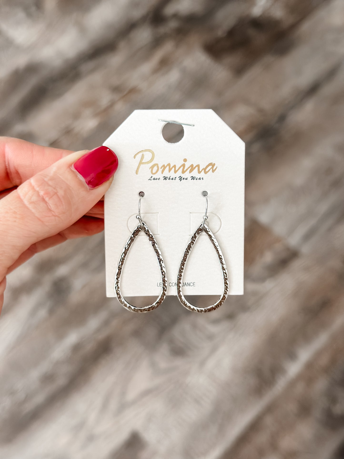Open Teardrop Earrings (Silver)