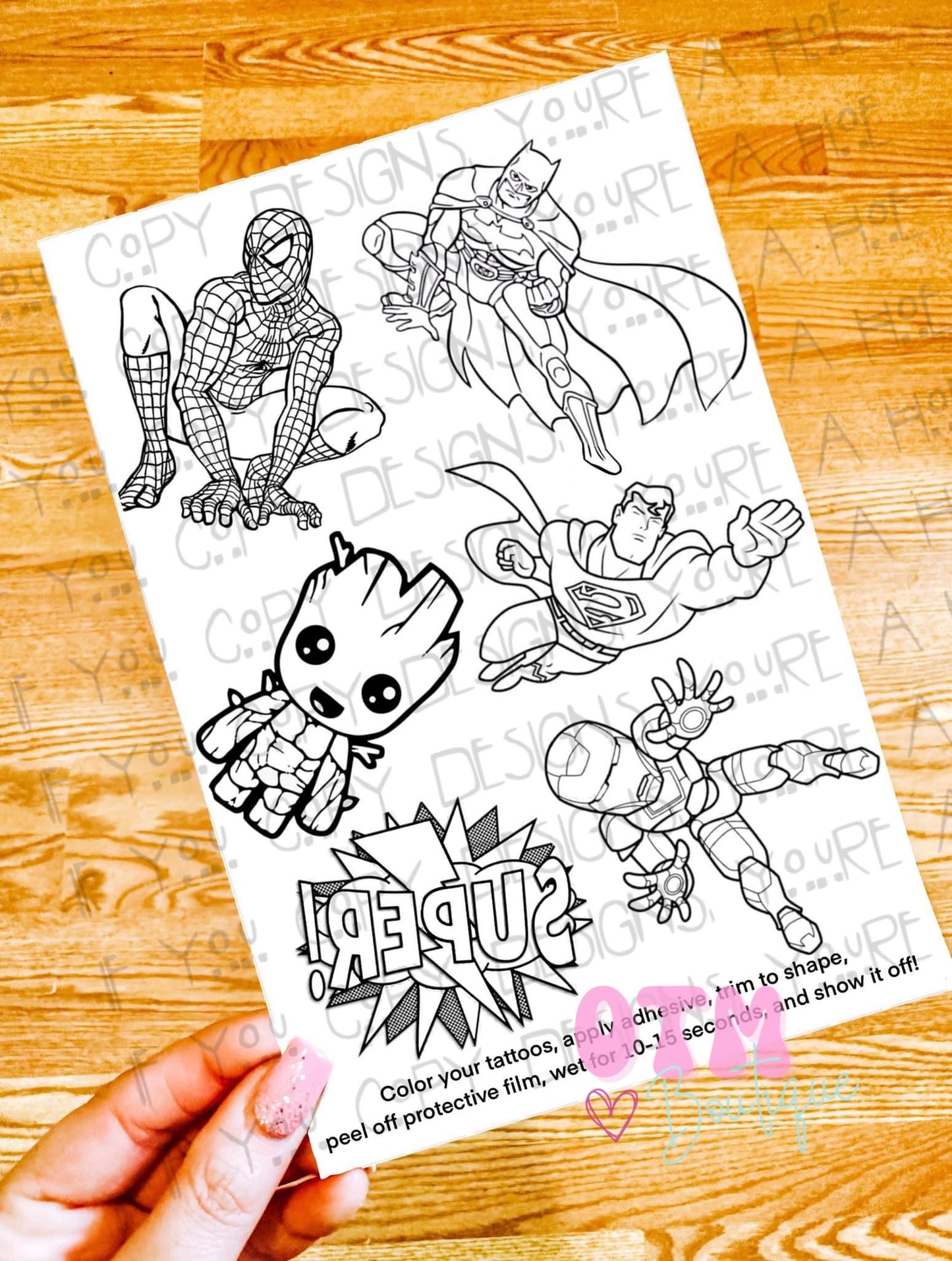 Color Your Own Tattoo Sheets