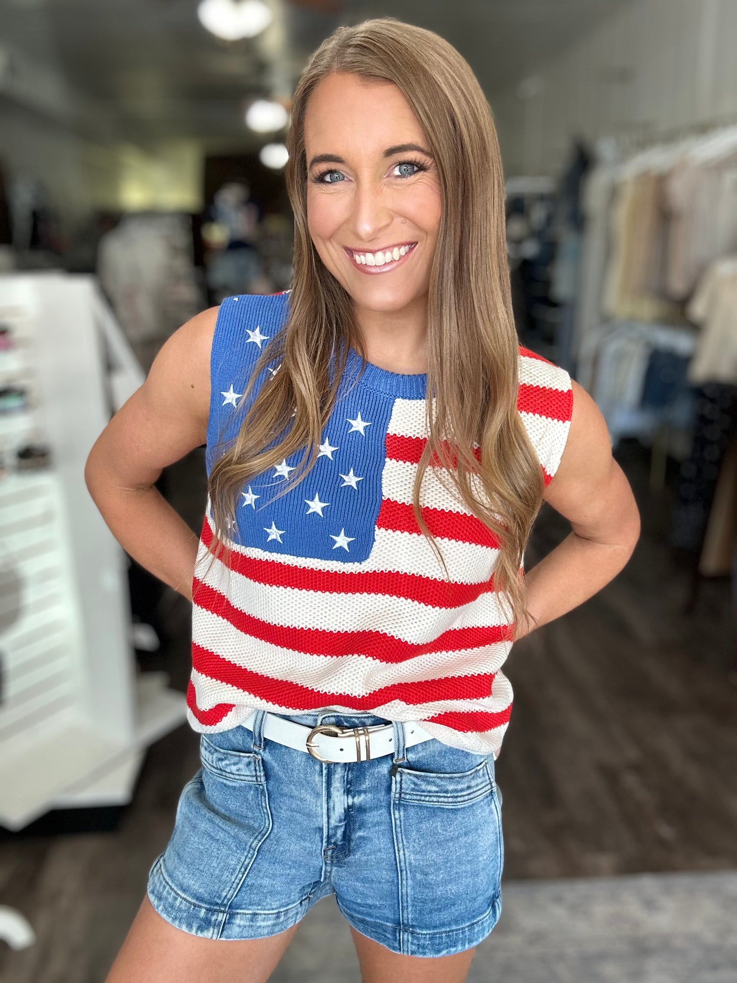 American Babe Sleeveless Knit Top