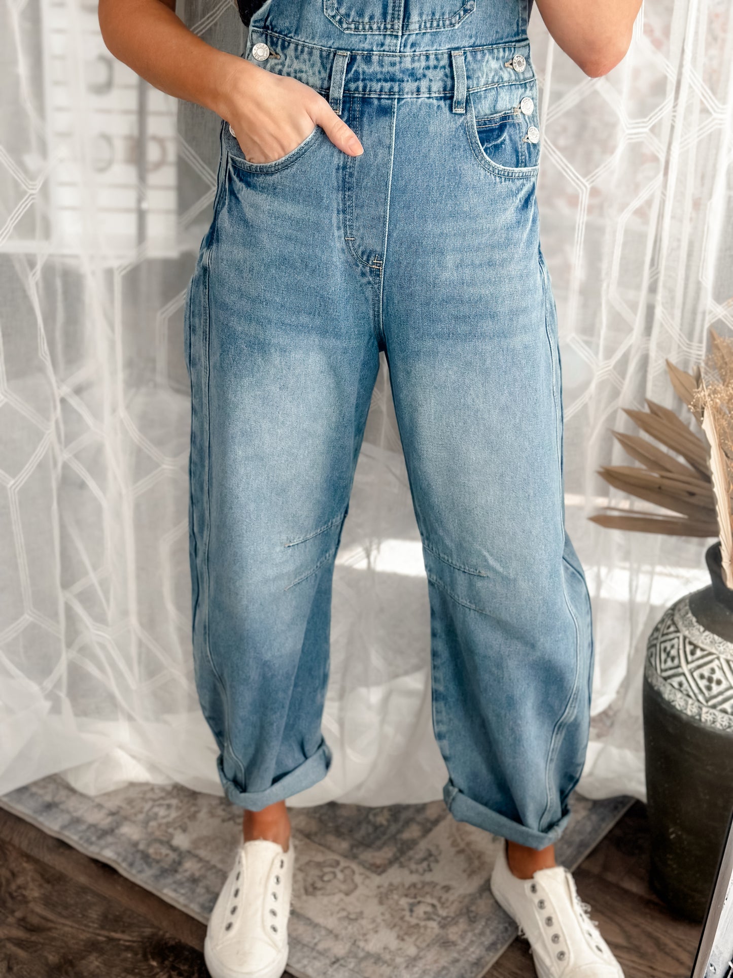True To You Denim Overalls (Medium Wash)