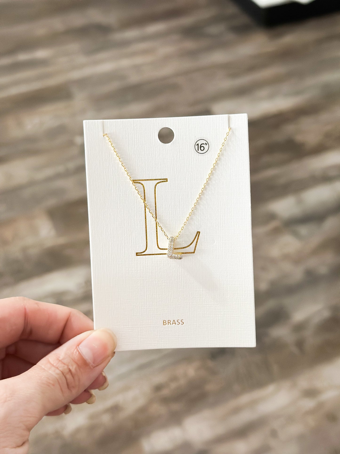 Sparkly Initial Necklace - Gold