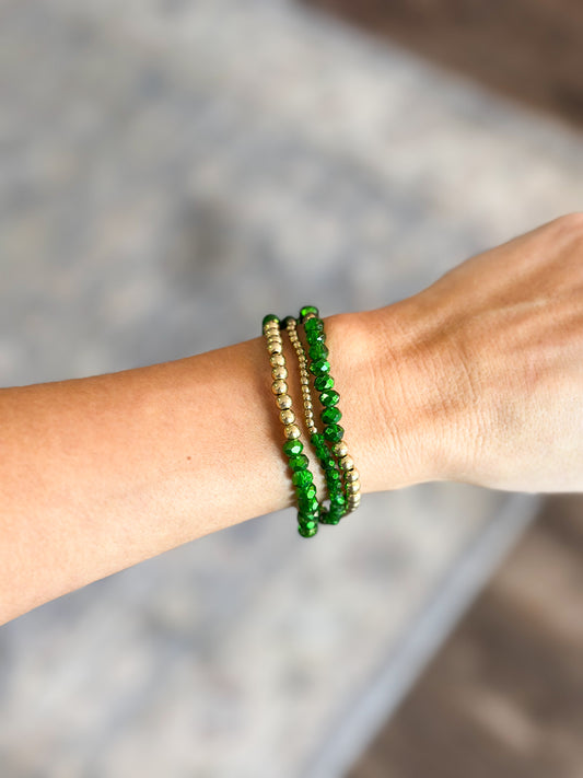 Beaded Green Stretch Bracelet