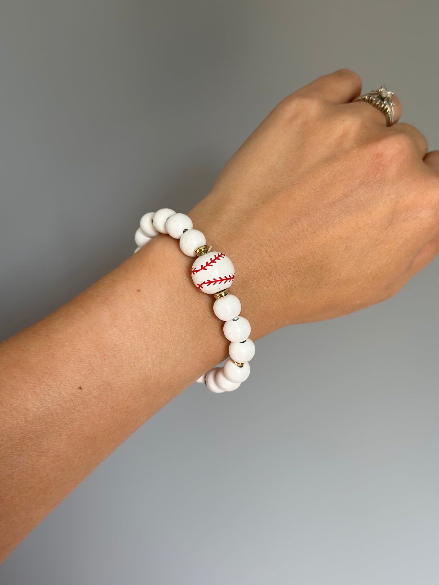 Wooden Baseball Bracelet