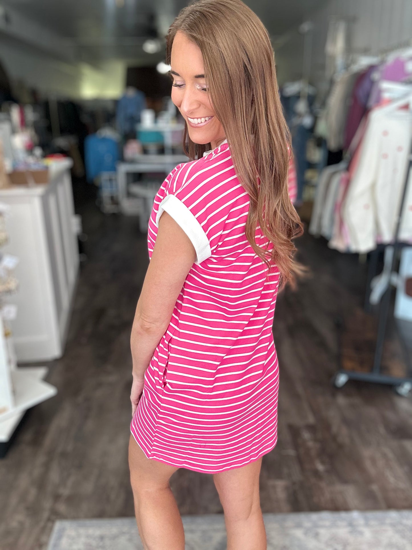 In Go Mode Striped Dress (Pink)