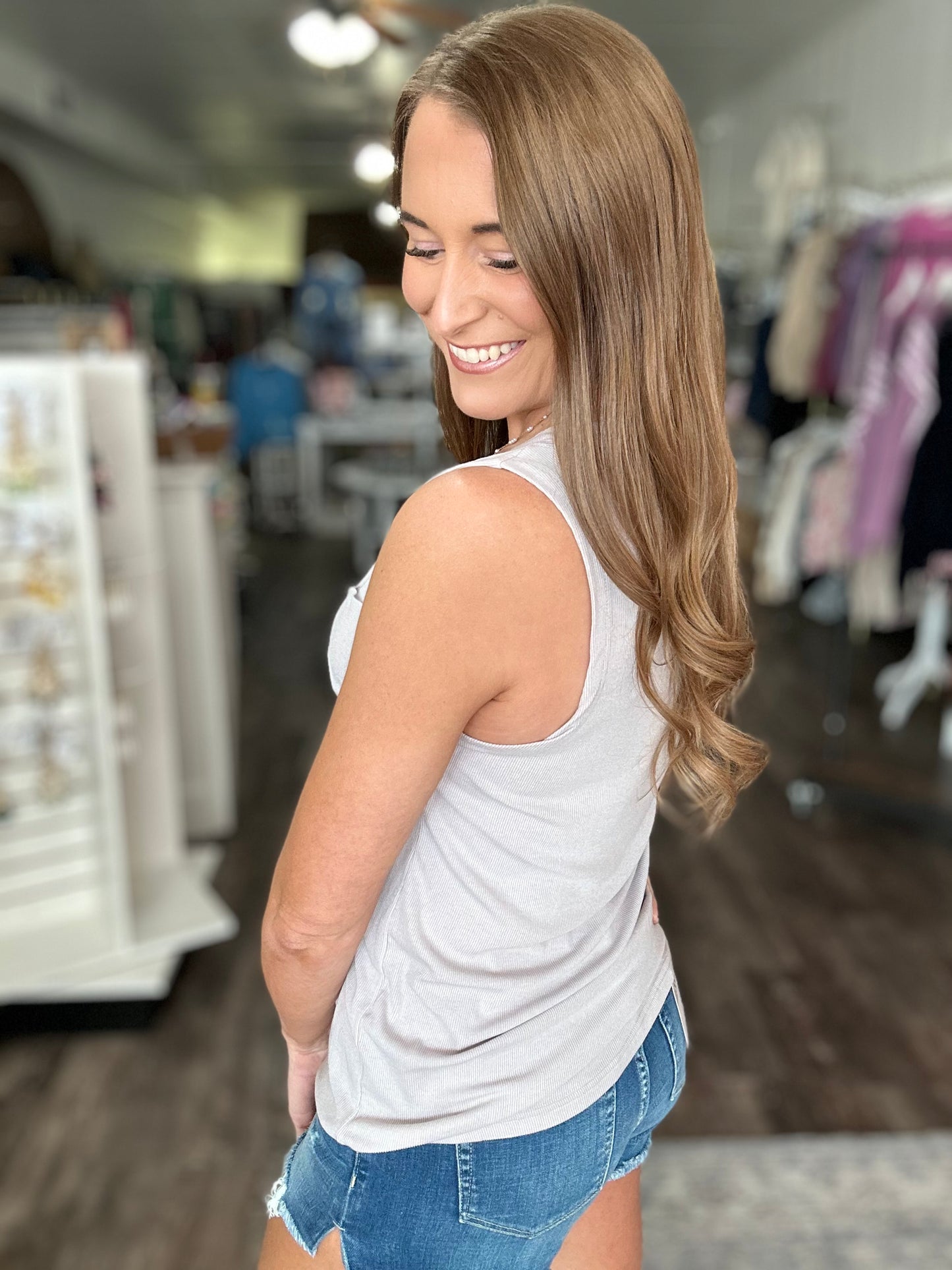 Dibs On You Relaxed Pocket Tank (Grey)