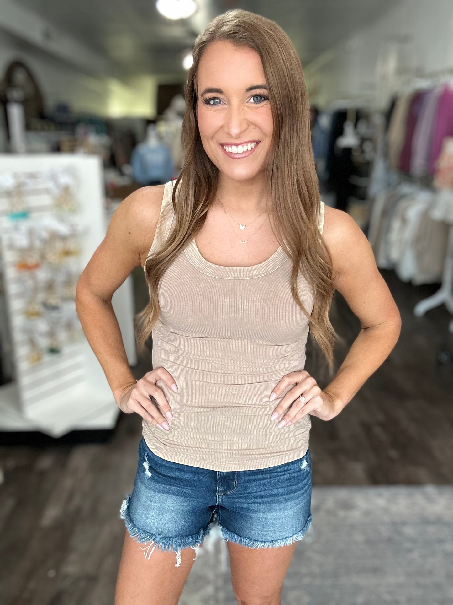 Better Than Basic Ribbed Tank (Ash Mocha)