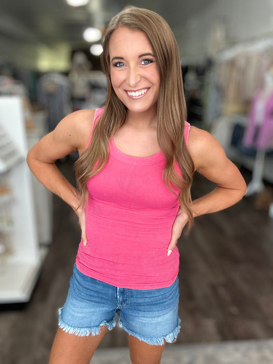 Better Than Basic Ribbed Tank (Pink) - LAST ONE!