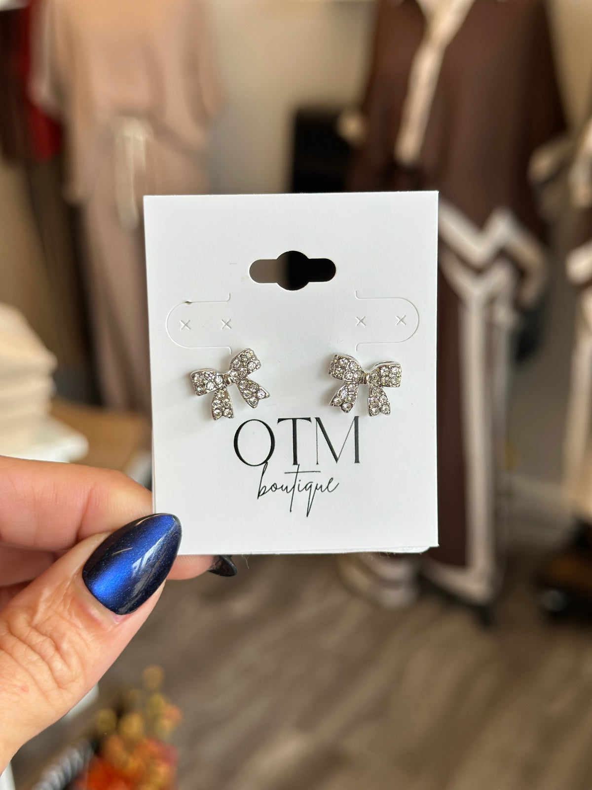 Mini Silver Bow Earrings
