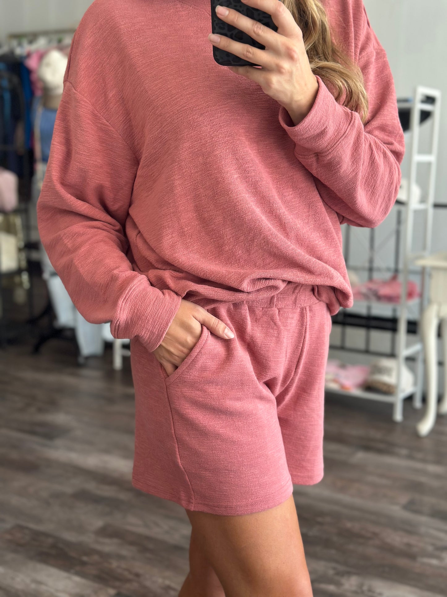 On My Time Cozy Set - Mauve