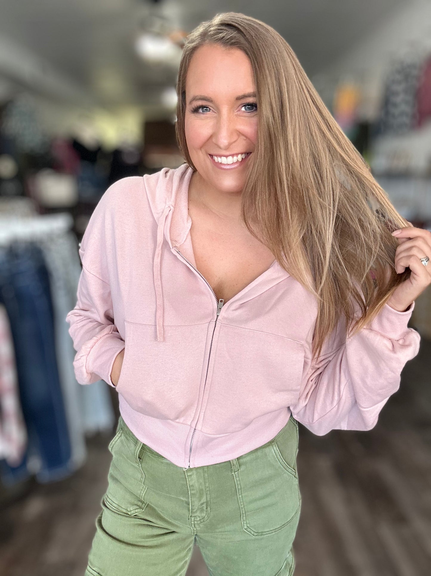 Make Your Choice Cropped Jacket - Peachy Pink
