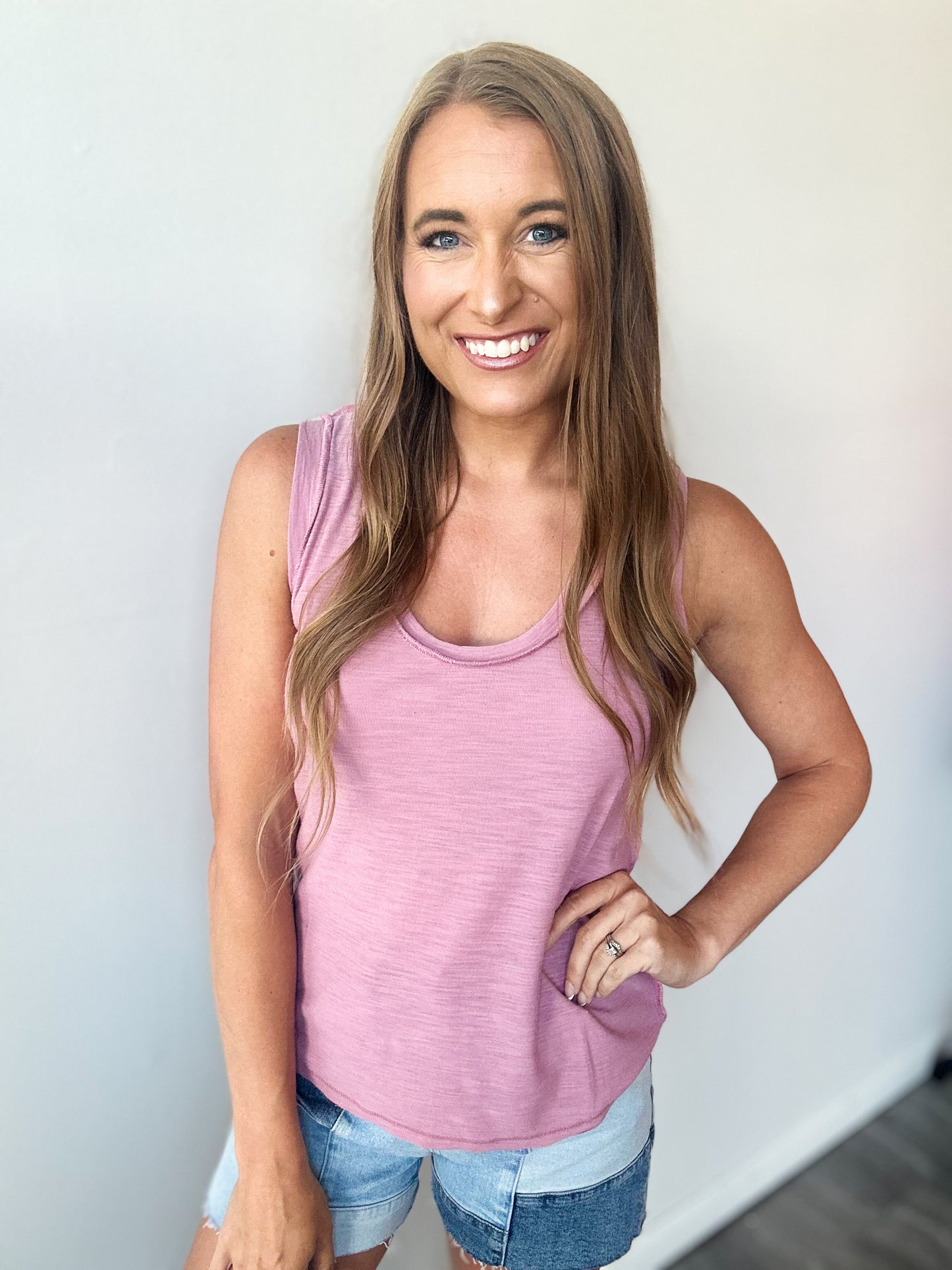 Heat of the Day Flowy Tank (Mauve)