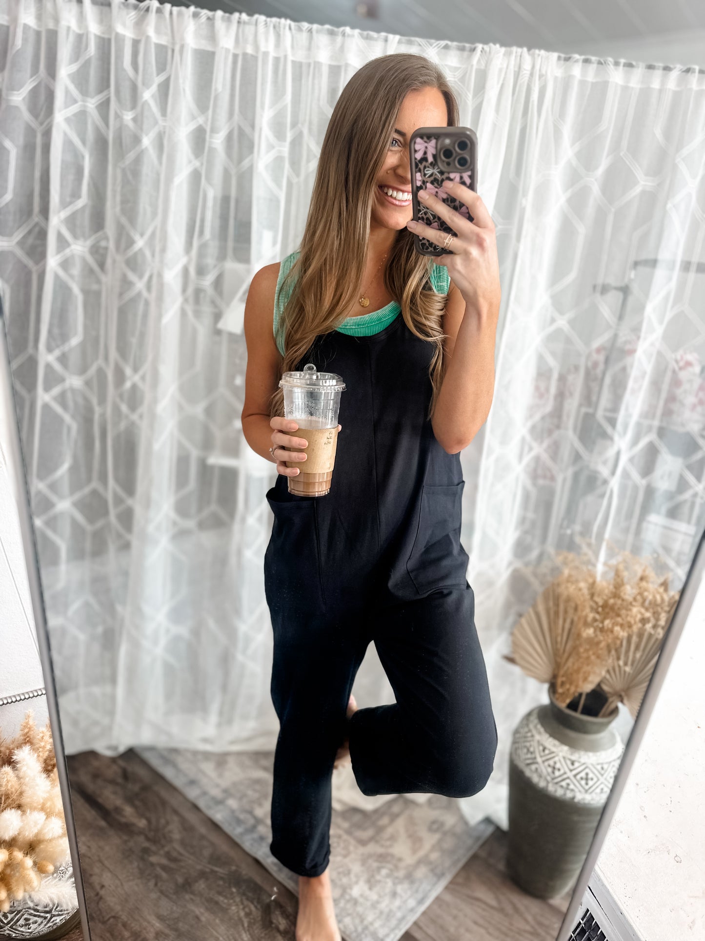 Cancel All Plans Acid Wash Jumpsuit (Black)