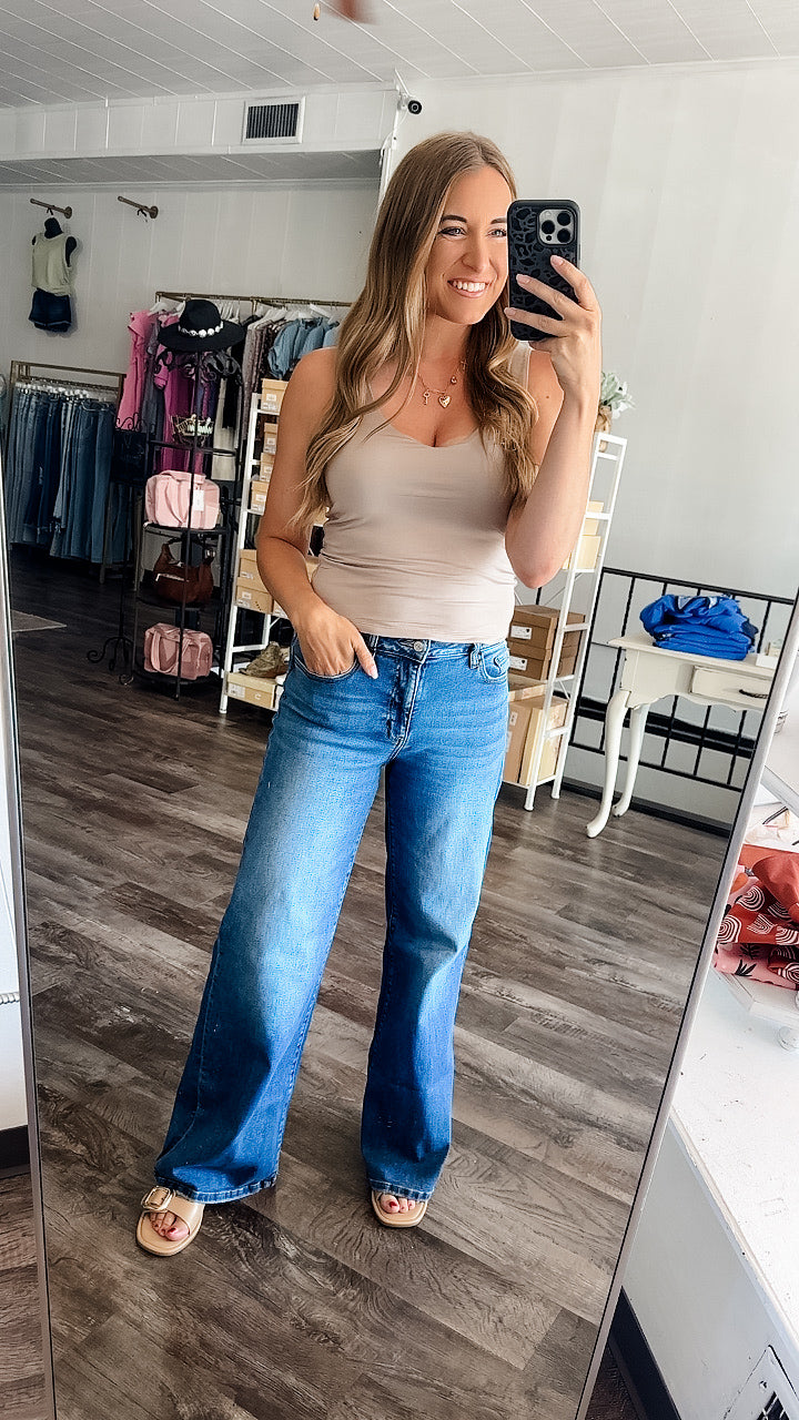 Gwen High Rise Straight Leg Denim