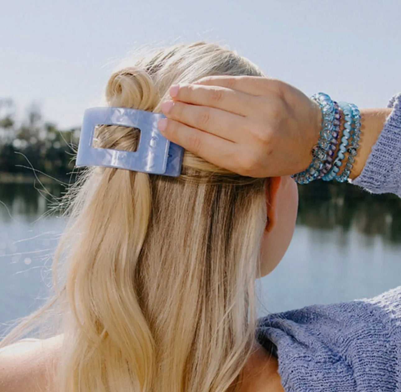 Blue Lagoon Flat Rectangle Clip - Small