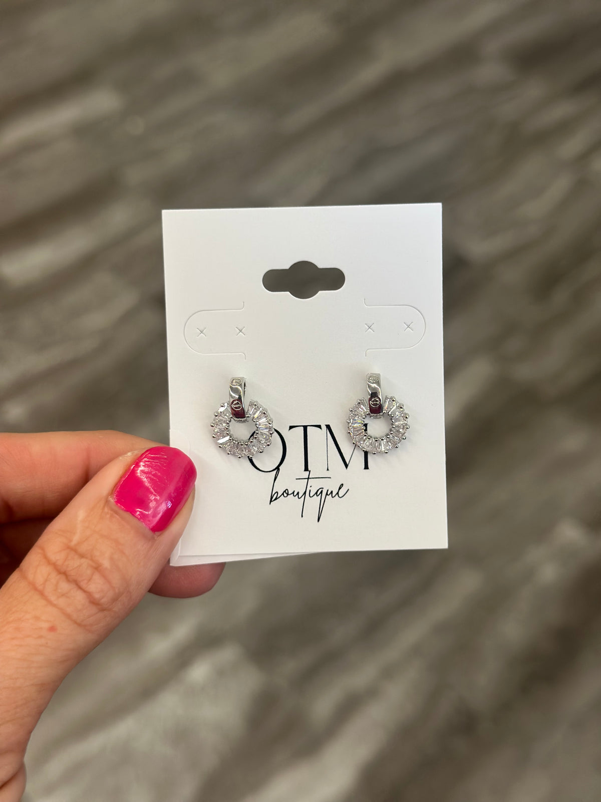 Sparkle Silver Circle Earrings