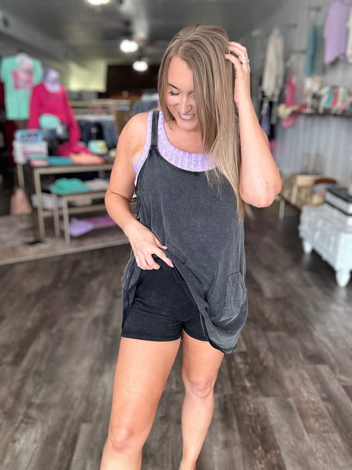 Best I Can Dress/Romper - Washed Black