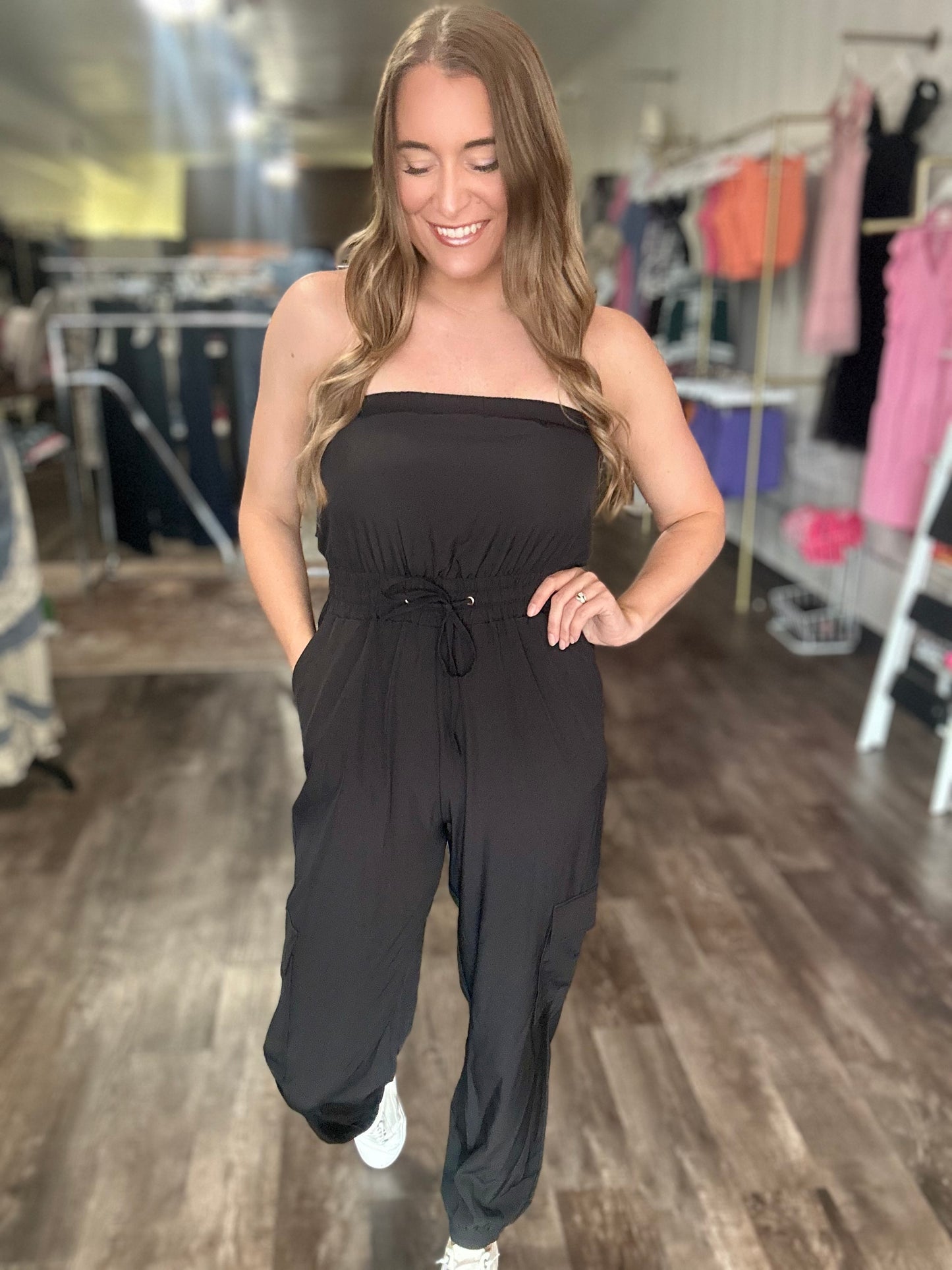 Count on Me Strapless Jumpsuit