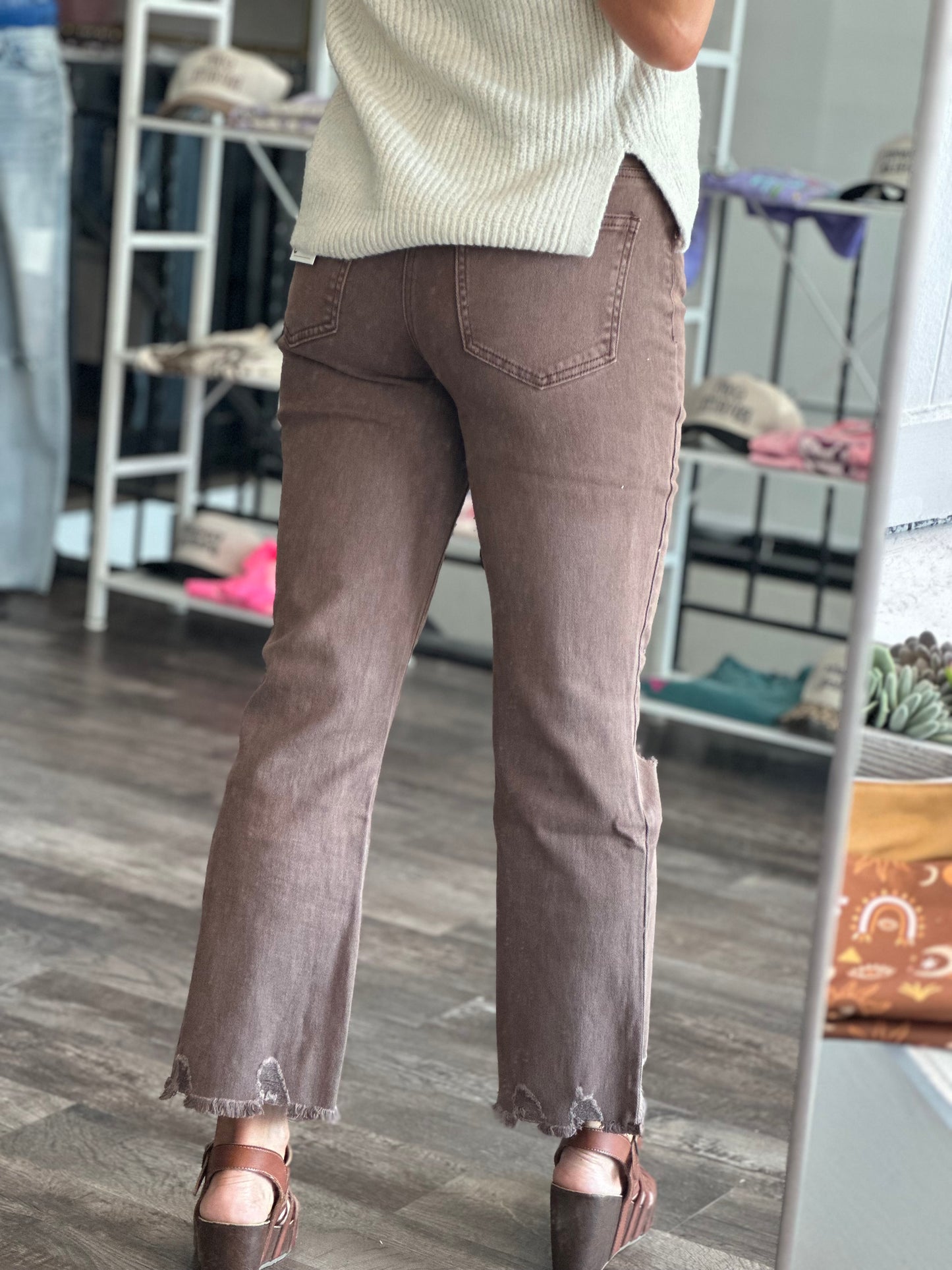 Cecilia Destroyed Denim - Mahogany