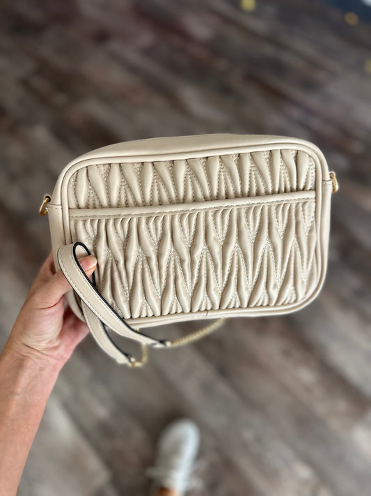 Dana Textured Crossbody - Beige