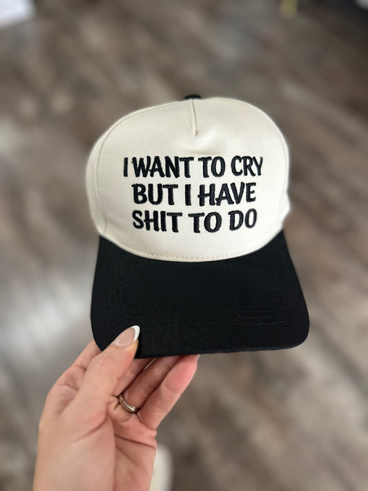 I Want To Cry Hat (Black)