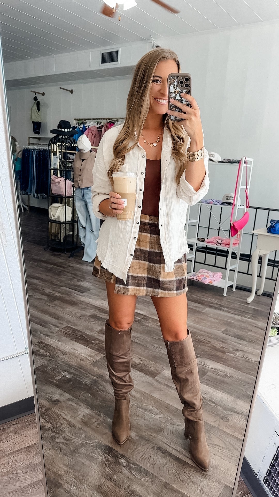 Out of Range Gauze Knit Button Down - Ivory